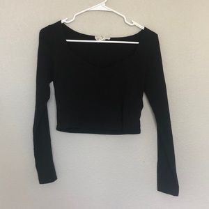 Forever 21 black scoop neck crop top